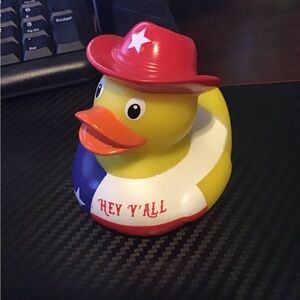 Texas Yellow Duck with Red Cowboy Hat - "Hey Y'All"
